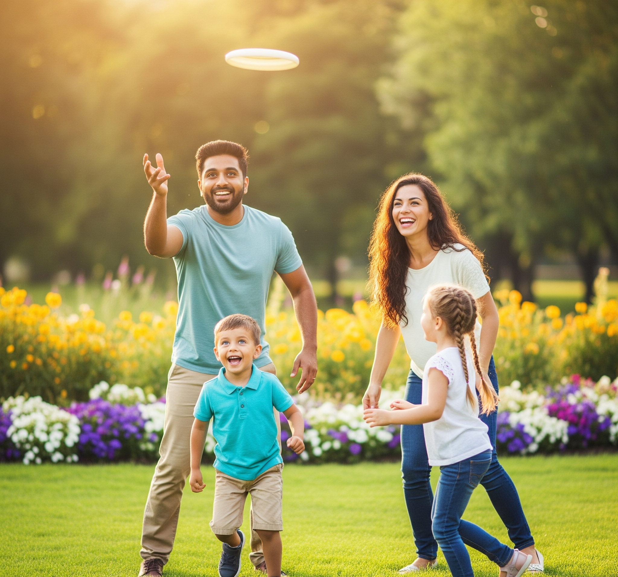 Family Playing Frisbee At Little Cottonwood Park (1)